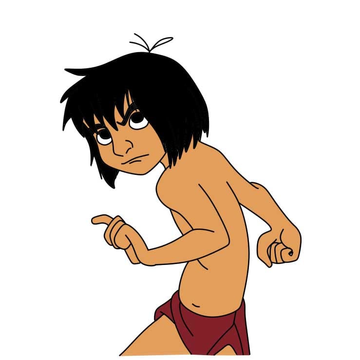 dibujos de Como-dibujar-Mowgli-Paso-7-4