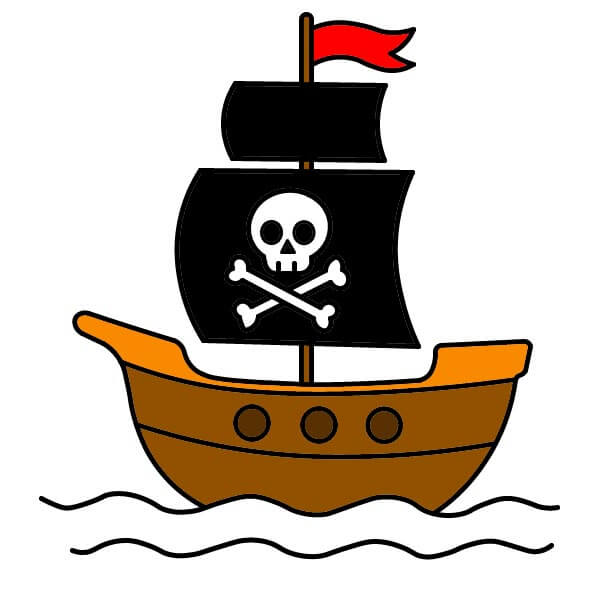 dibujos de Barco pirata 4-9