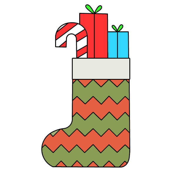 dibujos de Calcetín de Navidad 3-8