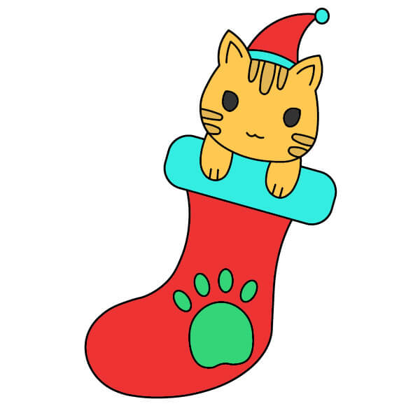 dibujos de Calcetín de Navidad 6-10