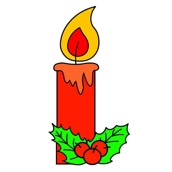 dibujos de Vela de Navidad 2-8