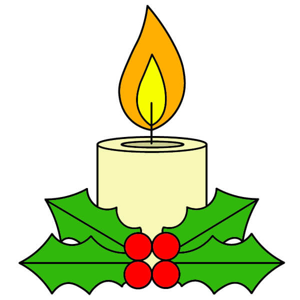 dibujos de Vela de Navidad 3-9