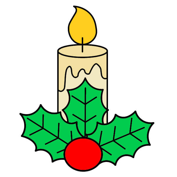 dibujos de Vela de Navidad 4-8