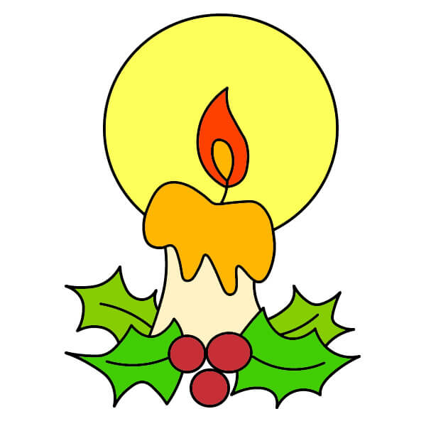 dibujos de Vela de Navidad 5-9