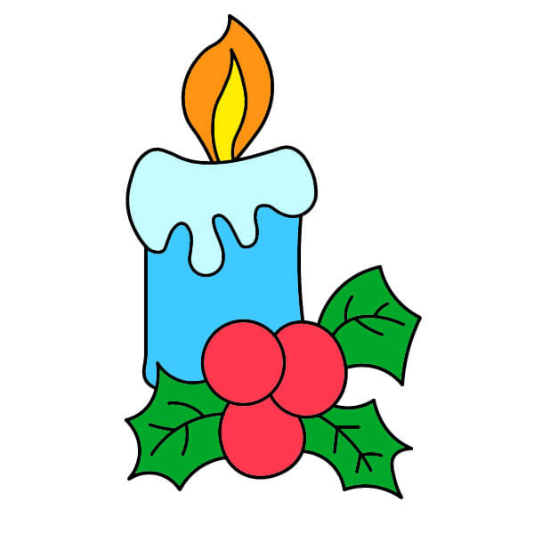 dibujos de Vela de Navidad 6-8